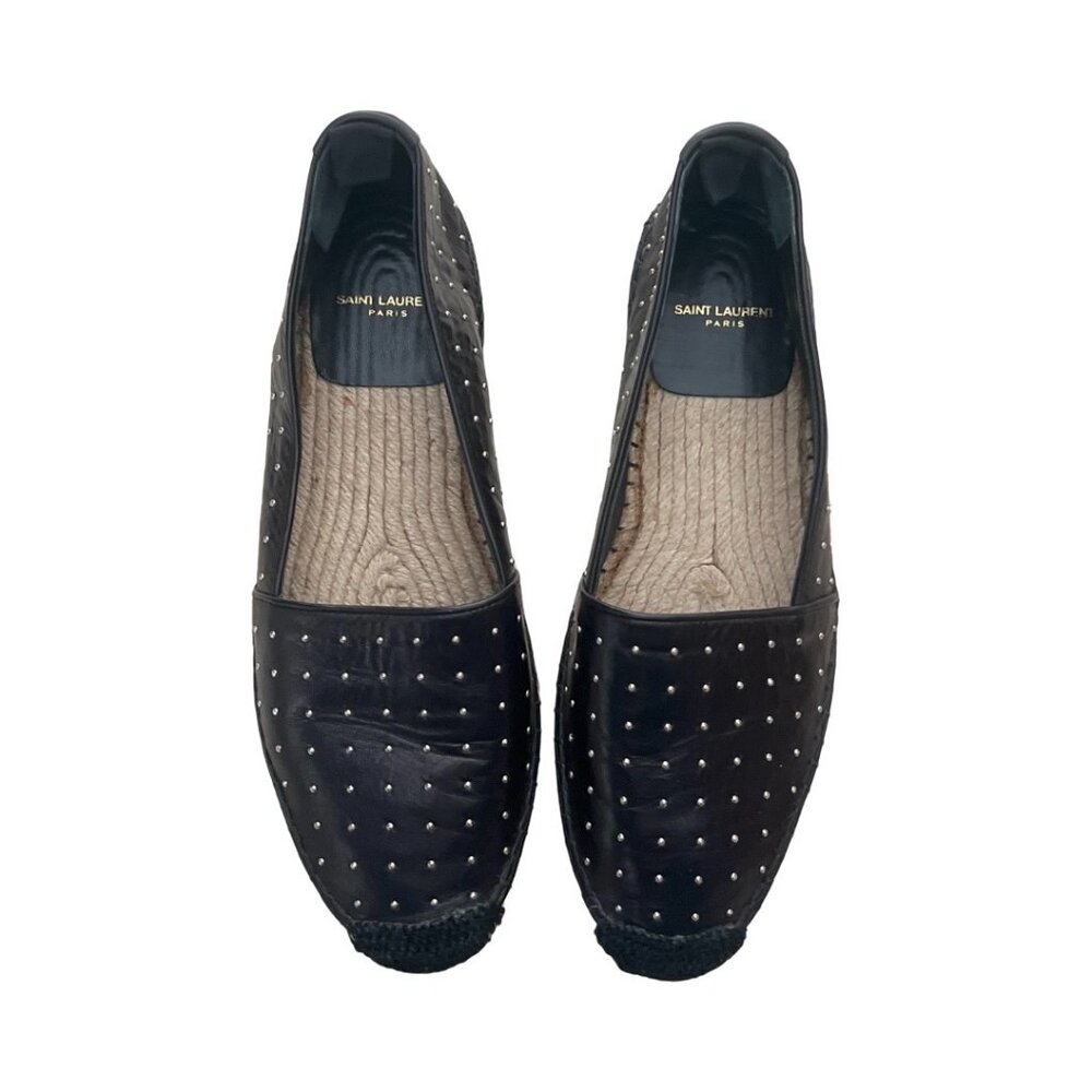 Saint Laurent black studded espadrilles size 40